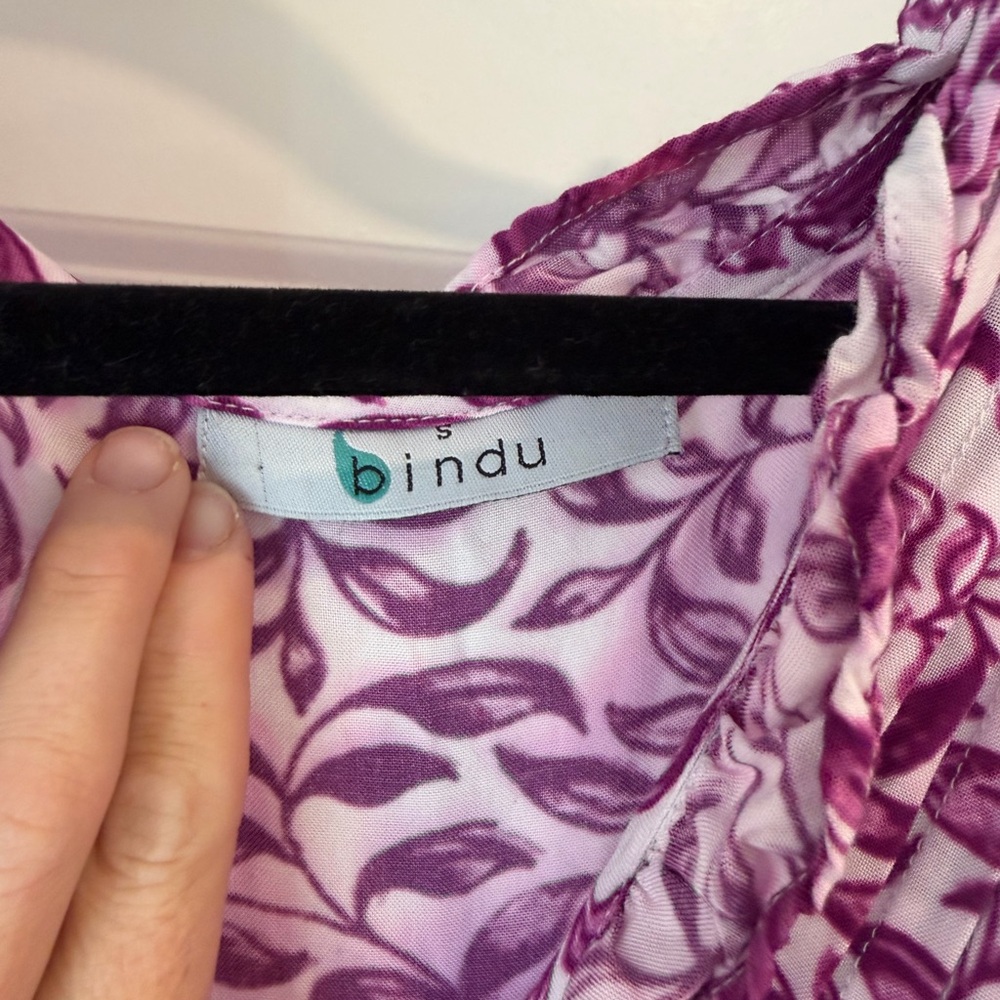 BINDU Kassandra maxi purple and white dress - Picture 5 of 6